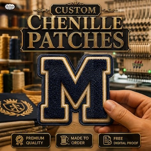 Custom Chenille Patches | Personalized Logo Patch | Varsity Letter Jacket Patch | Iron-On & Sew-On Embroidered Patch By FlexPatches