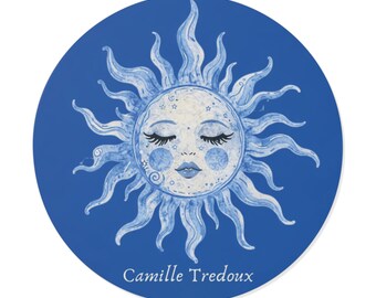 Moonlight Round Vinyl Sticker | Camille Tredoux illustration