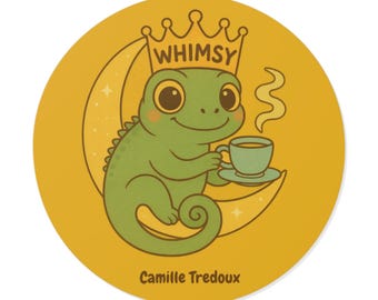 Whimsy Chameleon Vinyl Sticker | Camille Tredoux illustration