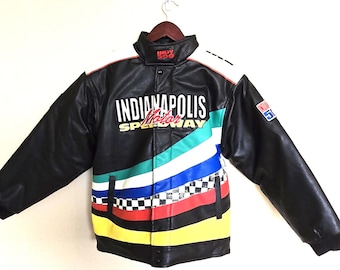 00s Indianapolis Motor Speedway Patch Racing Bomber Jacket Cotton