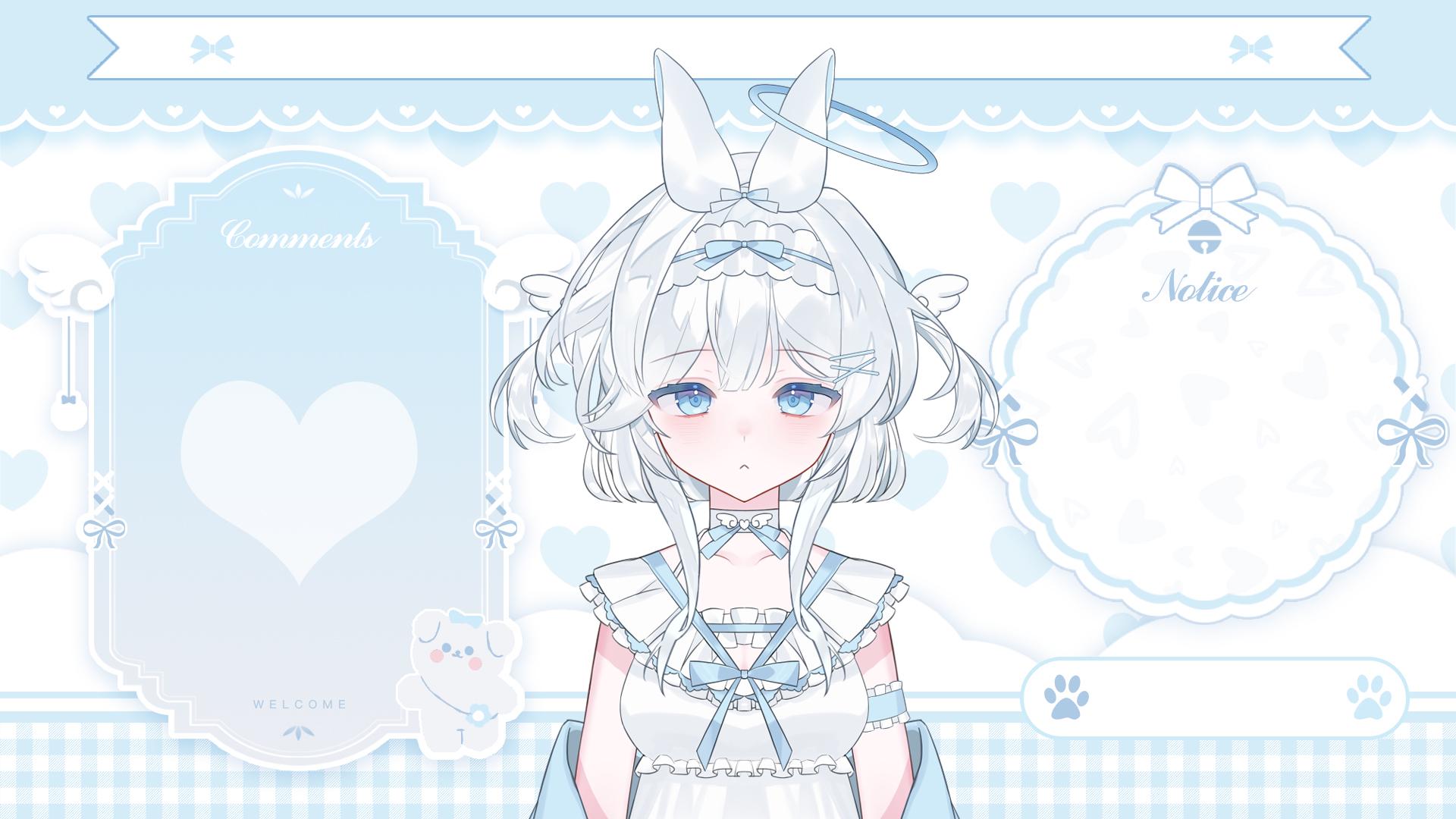 Blue Rabbit Girl Premade Vtuber Model | Fully Rigged Live2d, Ready to ...