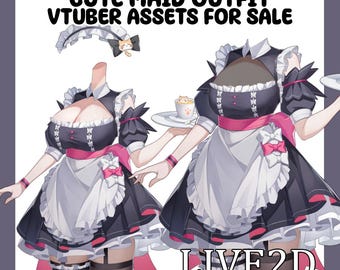 Maid Vtuber Outfit Asset | Live2D Rigged Assets (VTube Studio)