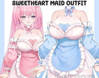 Sweetheart Maid VTuber Outfit Asset  | Live2D Rigged Assets (VTube Studio)