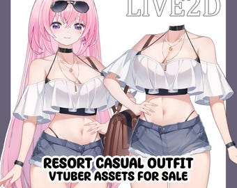 Un atout pour une tenue décontractée VTuber de villégiature | Ressources Live2D truquées (VTube Studio)