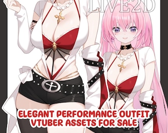 Elegant Performance VTuber Outfit Asset  | Live2D Rigged Assets (VTube Studio)