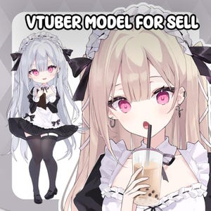 Vtuber-model schattig dienstmeisje | Volledig gemonteerd Live2D, klaar voor gebruik (digitale download)