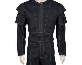 geinspireerd door Book Of Boba Fett Cosplay Custom Din Djarin Black Star Wars-cosplaykostuums.