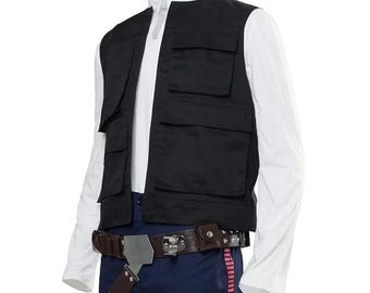 Han Solo-kostuum | Star Wars-cosplay | Jas Vest Overhemd Broek | Cosplayset voor volwassenen