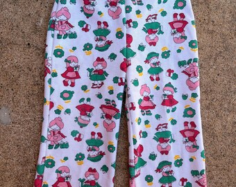 Vintage Garanimals Baby Leggings 24M Pink Green Strawberry Shortcake Style Retro Toddler