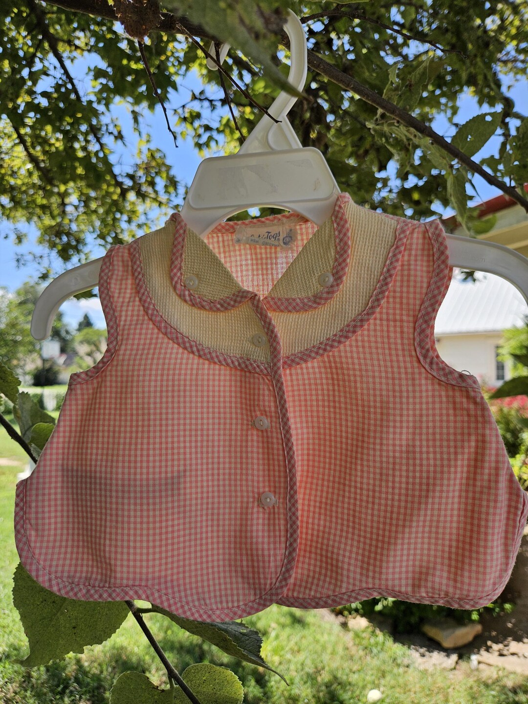 Vintage Infant Gingham Vest – Cute-togs of New Orleans 1950s Baby Top ...