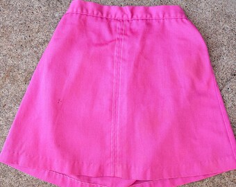 Vintage Girls Pink Skirt Size 6 Elastic Waist A-Line Montgomery Ward 80s