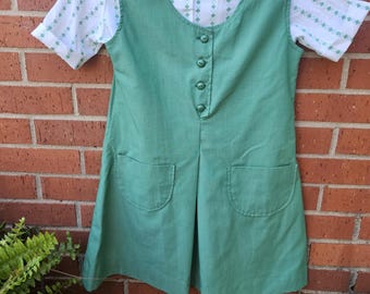 Vintage 1970s Official Girl Scouts Uniform Dress and Blouse Set – Size 8