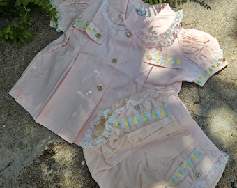Vintage Bryan Baby Girl Set: 1950s Two-Piece Top & Bloomers