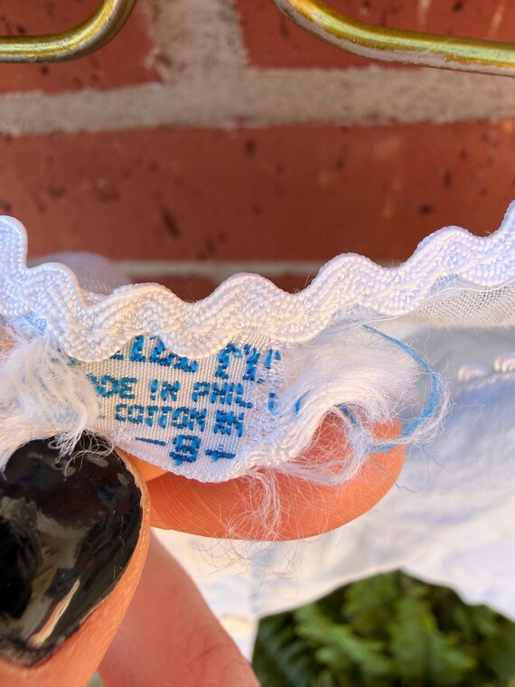 Vintage Baby Vest Blue Cotton Gingham Appliqué | Toddler Vest Size 3 | 60s Childrenswear | Heirloom Baby Clothing View 4