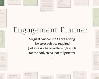 Handgeschriebener Verlobungs-Planer | Warm Ausfüllbares PDF | Einfaches Arbeitsbuch für die Hochzeitsplanung
