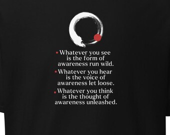 Medvetenhet Unleashed Meditation T-shirt | Mindfulness Meditation T-shirt | Andlig gåva | Present till yogalärare | Zen Rebel