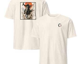 Rider Warrior Strength Samurai T-shirt | Japanse streetwear T-shirt | Cadeau voor vechtsportliefhebbers | Bushido grafisch T-shirt voor mannen | Zen Rebel