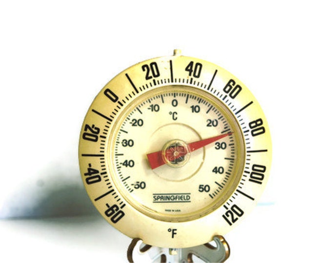 Vintage Springfield Pivoting Indoor Outdoor Thermometer Etsy