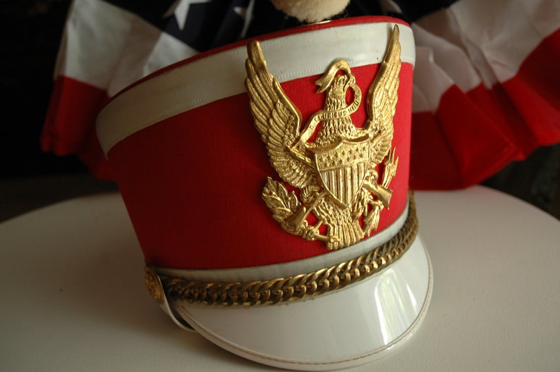 Vintage Red Majorette Band Drum Major Hat 60's Etsy