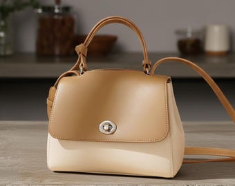 Borsa piccola in vera pelle da donna: borsa a tracolla in pelle di vacchetta da donna