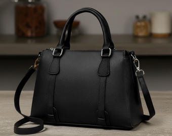 Borsa in vera pelle per donna: borsa a tracolla in morbida pelle di vacchetta