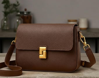 Genuine Leather Bag For Women: Ladies Cowhide Leather Shoulder Purse