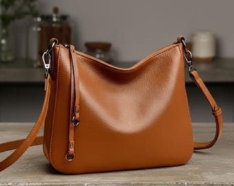 Borsa in vera pelle da donna: borsa in pelle di vacchetta per signore