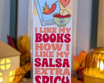 Spicy Book Bookmark: I Like My Books Spicy Bookmark, Romance Reader Bookmark, BookTok Smut Bookmark, Cute Laminated Bookmark Gift