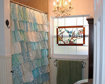 Custom Ruffled Curtains - Patchwork Style Starting at: