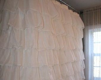 Custom Ruffled Curtain - Voile/Sheer Starting at: