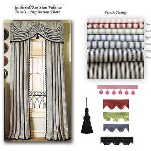 Gathered/Austrian Valance and Panels Custom Made Starting at:
