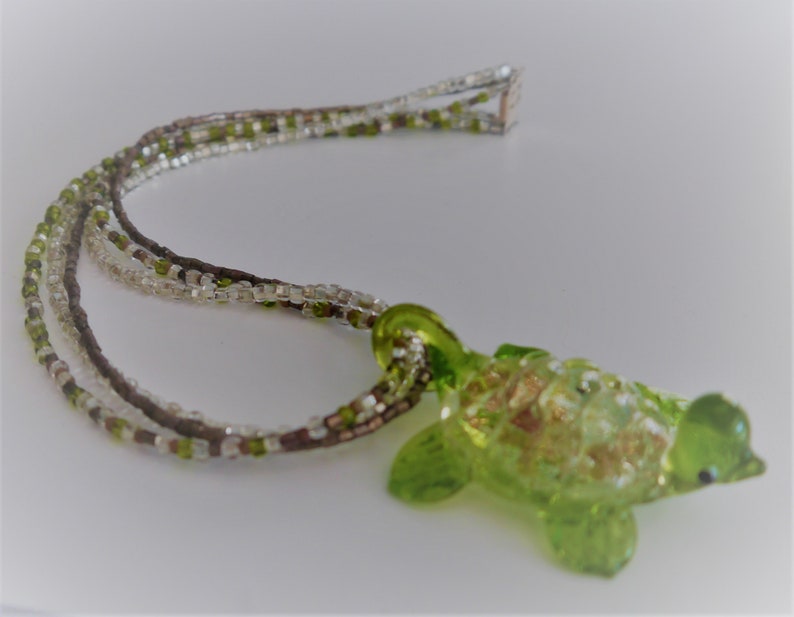 Sea Life Jewelry Sea Turtle Gifts Sea Turtle Necklace Handmade Jewelry Turtle Pendant Glass Turtle