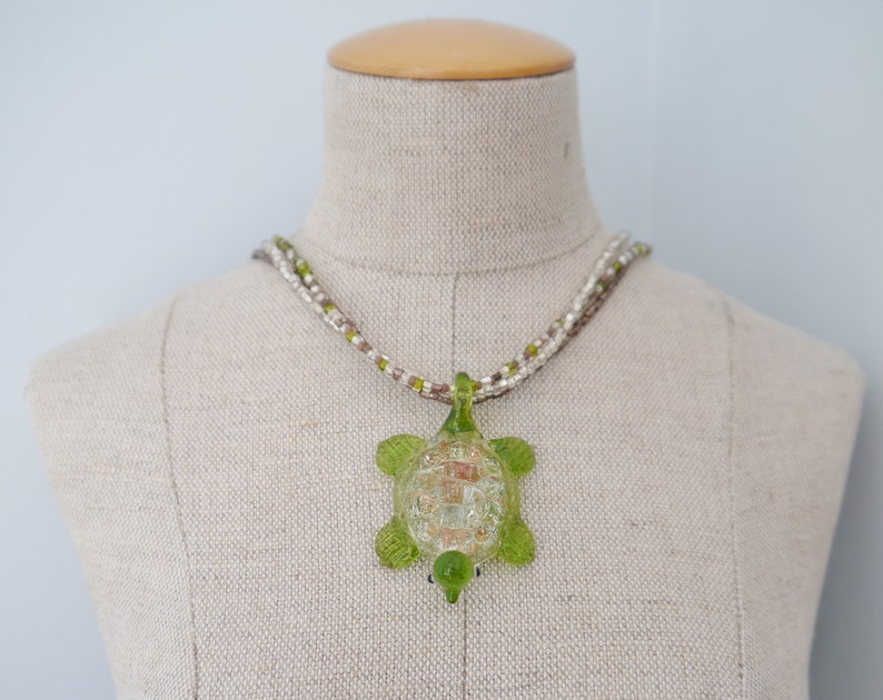 Sea Life Jewelry Sea Turtle Gifts Sea Turtle Necklace Handmade Jewelry Turtle Pendant Glass Turtle