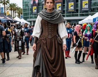 Renaissance Corset Dress Costume • Medieval Tavern Maiden Pirate Outfit