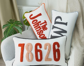 Personalized Embroidered Name Pillow | Custom Cushion Cover Gift for Baby Shower, Wedding & Home Decor