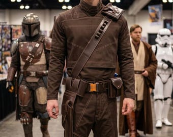 Din Djarin Mandalorian Cosplay Costume with Belt | Star Wars 3 piece Bounty Hunter Flight Suit