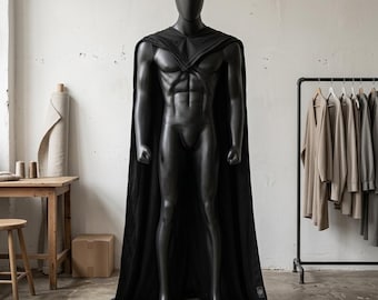 Cape noire mandalorienne | Cosplay de Din Djarin, déguisement d'Halloween et événements d'Halloween à la bande dessinée