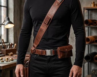 The Mandalorian 2 Din Djarin Adjustable Leather Belt - Belt With Holster And Pockets