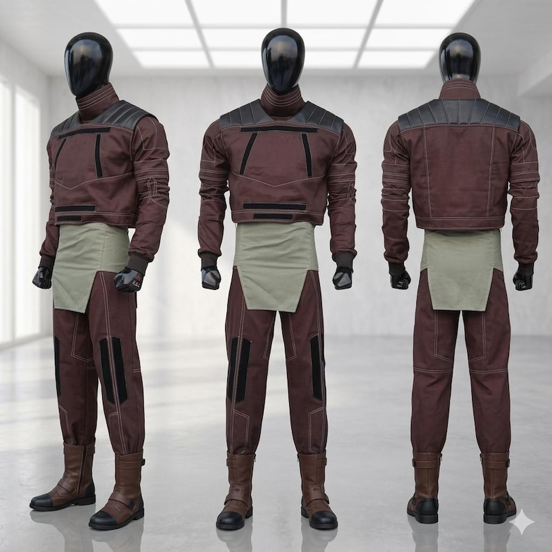 Traje de vuelo mandaloriano y chaleco antibalas de Din Djarin, cazarrecompensas Besker. imagen 1
