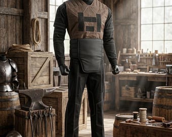 Combinaison de vol Mandalorian Din Djarin – Tenue de cosplay 4 pièces pour homme, tenue personnalisée marron noir