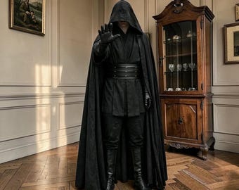 Darth Maul Inspired Costume | Sith Lord Cosplay Outfit | Black Jedi Robe & Tunic Set | Custom Made Convention Suit