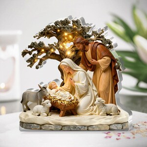 La Luz de Belén - Placa acrílica cuadrada con forma personalizada