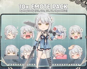 Kainé Emotes, NieR Replicant Anime Chibi Stickers Emoji for Discord/Twitch/YouTube (Digital Download)