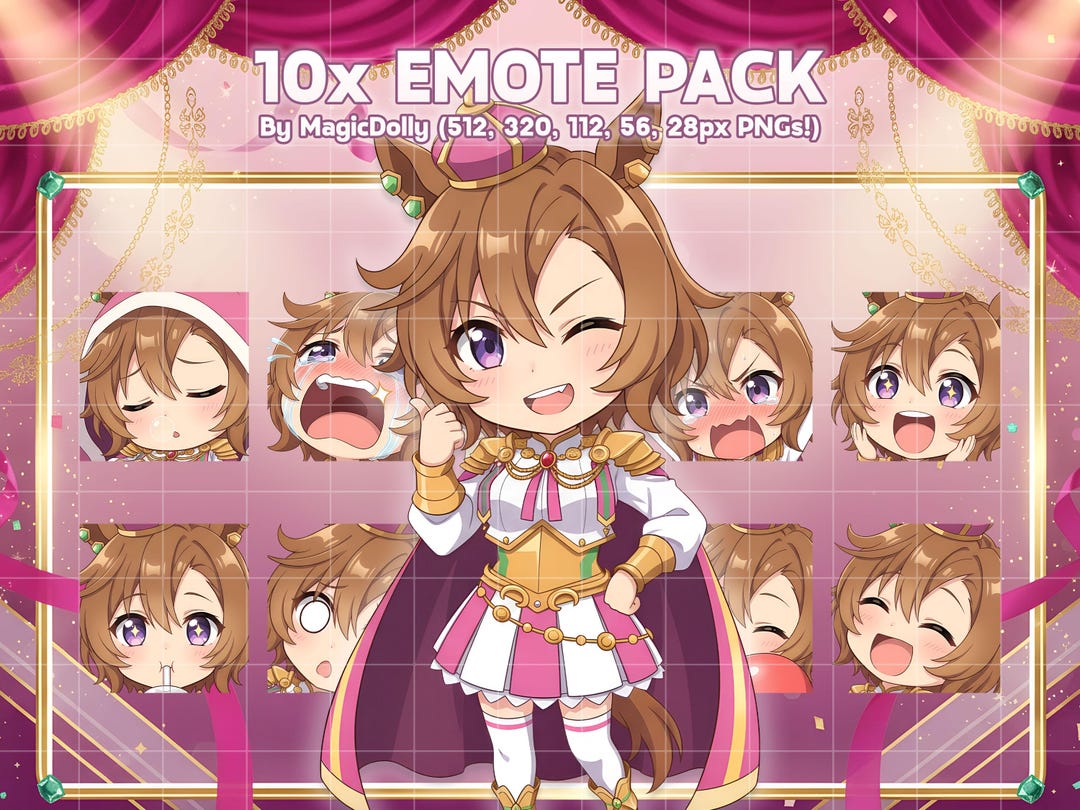 Umamusume Chibi Emotes, TM Opera O Anime Emoji (digital Download)