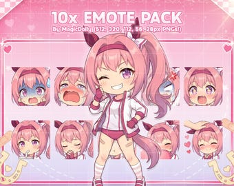 Haru Urara Emotes, Umamusume Anime Chibi Stickers Emoji for Discord/Twitch/YouTube (Digital Download)