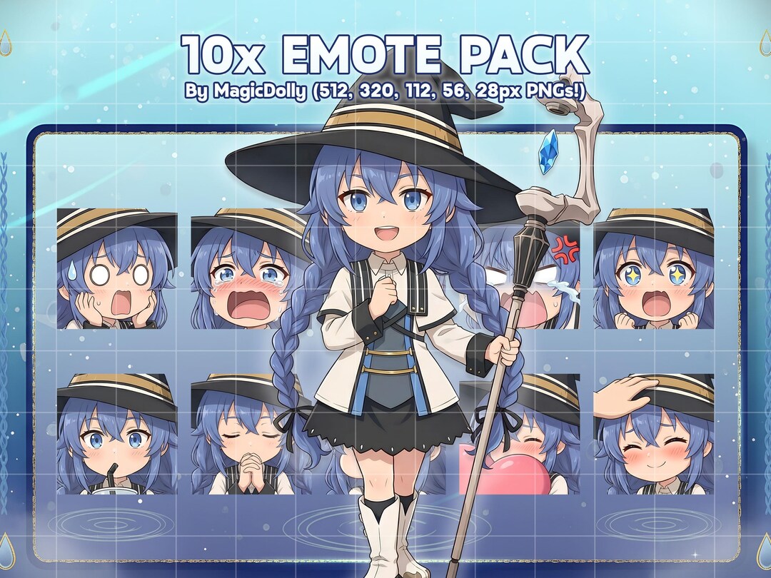 Roxy Migurdia Chibi Emotes Pack, Mushoku Tensei Anime Stickers (digital ...