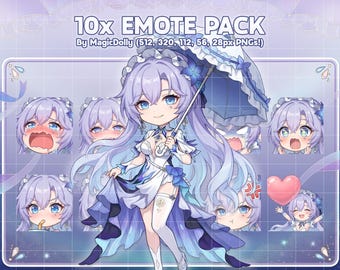 Cantarella Emotes, Wuthering Waves Anime Chibi Stickers Emoji for Discord/Twitch/YouTube (Digital Download)