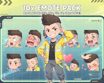 David Martinez Chibi Emotes, Cyberpunk Edgerunners Anime Stickers (Digital Download)