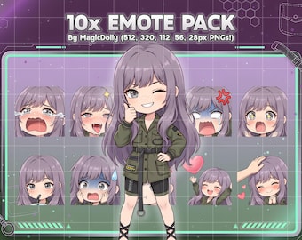 Kaya Emotes, Stellar Blade Anime Chibi Stickers Emoji for Discord/Twitch/YouTube (Digital Download)
