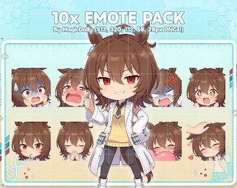 Emotes de Agnes Tachyon, stickers de Umamusume Anime Chibi para Discord, Twitch y YouTube (descarga digital)